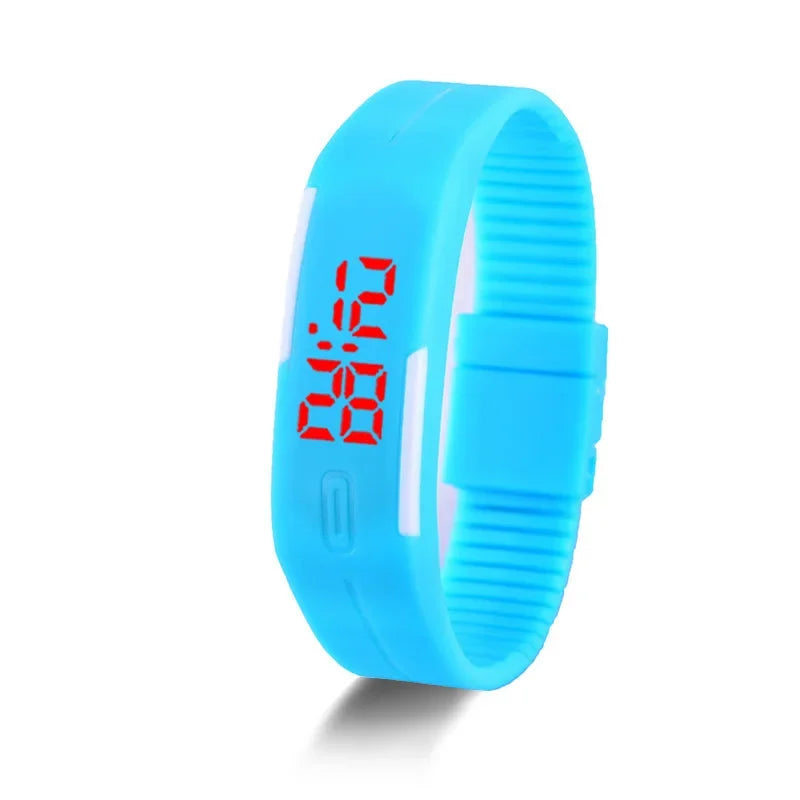 Nouveau Montres Numériques Led Candy Couleur Silicone Caoutchouc Écran Tactile Montres Numériques Femmes Hommes Enfants Bracelet Sports Montre-bracelet