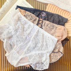 Lingerie femme culotte sexy Vintage dentelle ropa intérieur femenina taille haute calzones para mujer grande taille sous-vêtements de style court