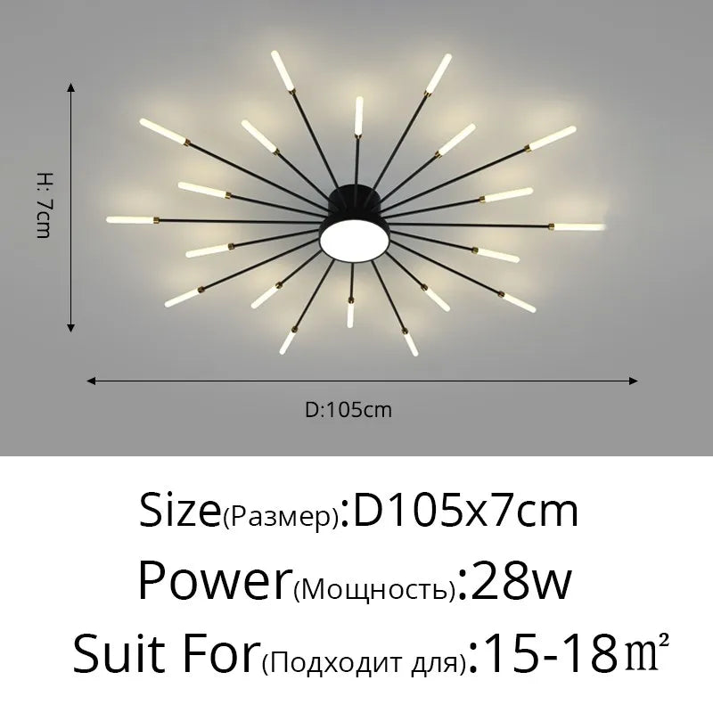 Modern LED Chandelier For Living Room Bedroom Home Roof Indoor Gold Metal Ceiling Lamp With Remote Control Lighting Lustre Decor