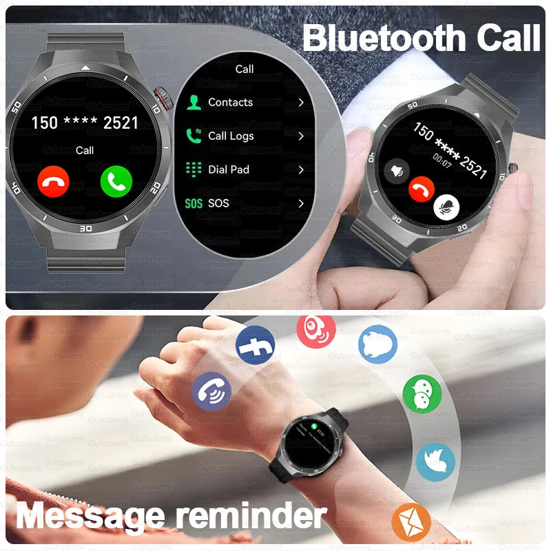 Pour HUAWEI 4GB mémoire hommes affaires Smartwatch Bluetooth appel surveillance de la santé GPS Navigation montre intelligente connecter TWS écouteurs