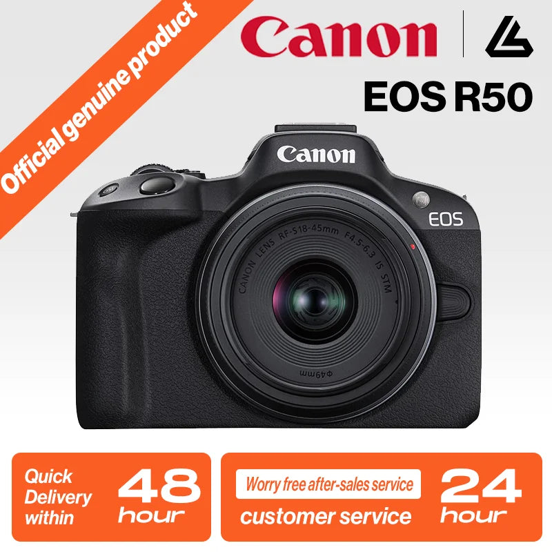 IL EOS R50 APS-C Professionnel Sans Miroir Appareil Photo Numérique Haute Vitesse Prise de Vue Continue 4K Vidéo Haute Qualité D'image Corps Noir