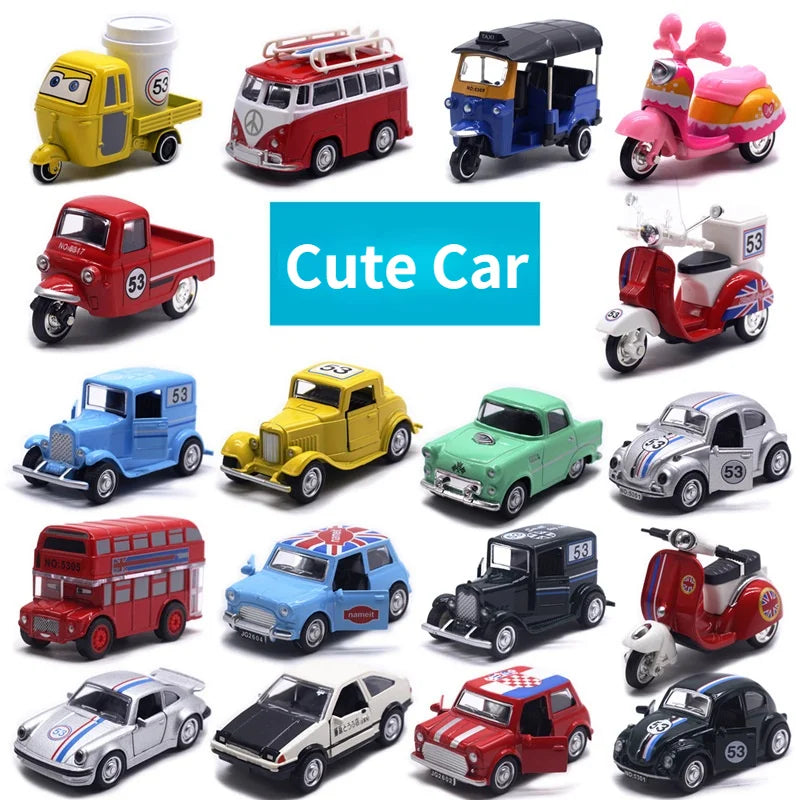 Mignon moulé sous pression en alliage métal voiture Bus moteur Tricycle moto Taxi modèle jouet enfants cadeau d'anniversaire