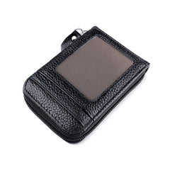 Portefeuille en cuir PU véritable pour homme, porte-cartes de crédit, blocage RFID, poche zippée, sac pour homme, fermeture éclair multi-cartes