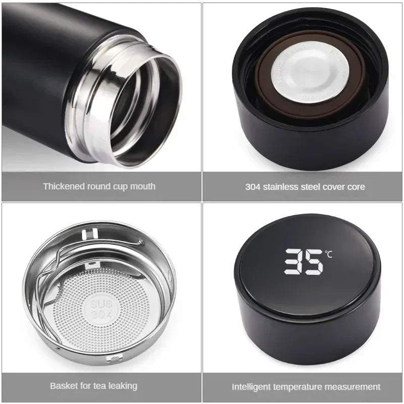 Bouteille Thermos en acier inoxydable de 500ml, avec affichage numérique de la température, tasse de mesure intelligente de la température, flacon sous vide