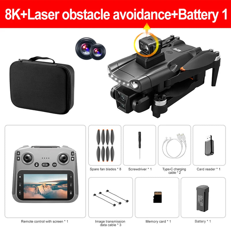 Xiaomi Mijia V198MAX Drone 8K professionnel FPV Laser sans brosse évitement d'obstacles aérien optique pliable quadrirotor Mini 4K Dron