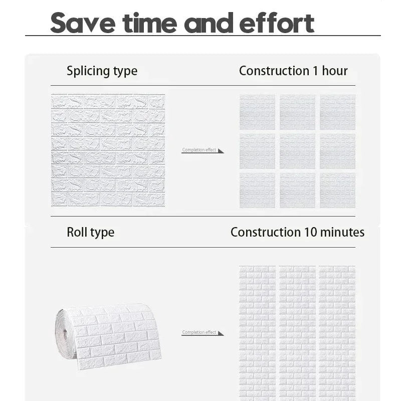 Papier peint auto-adhésif 3D en brique de mousse Antique, 70cm x 1/5/10m, décoration pour salon et chambre à coucher, autocollant mural 3d étanche