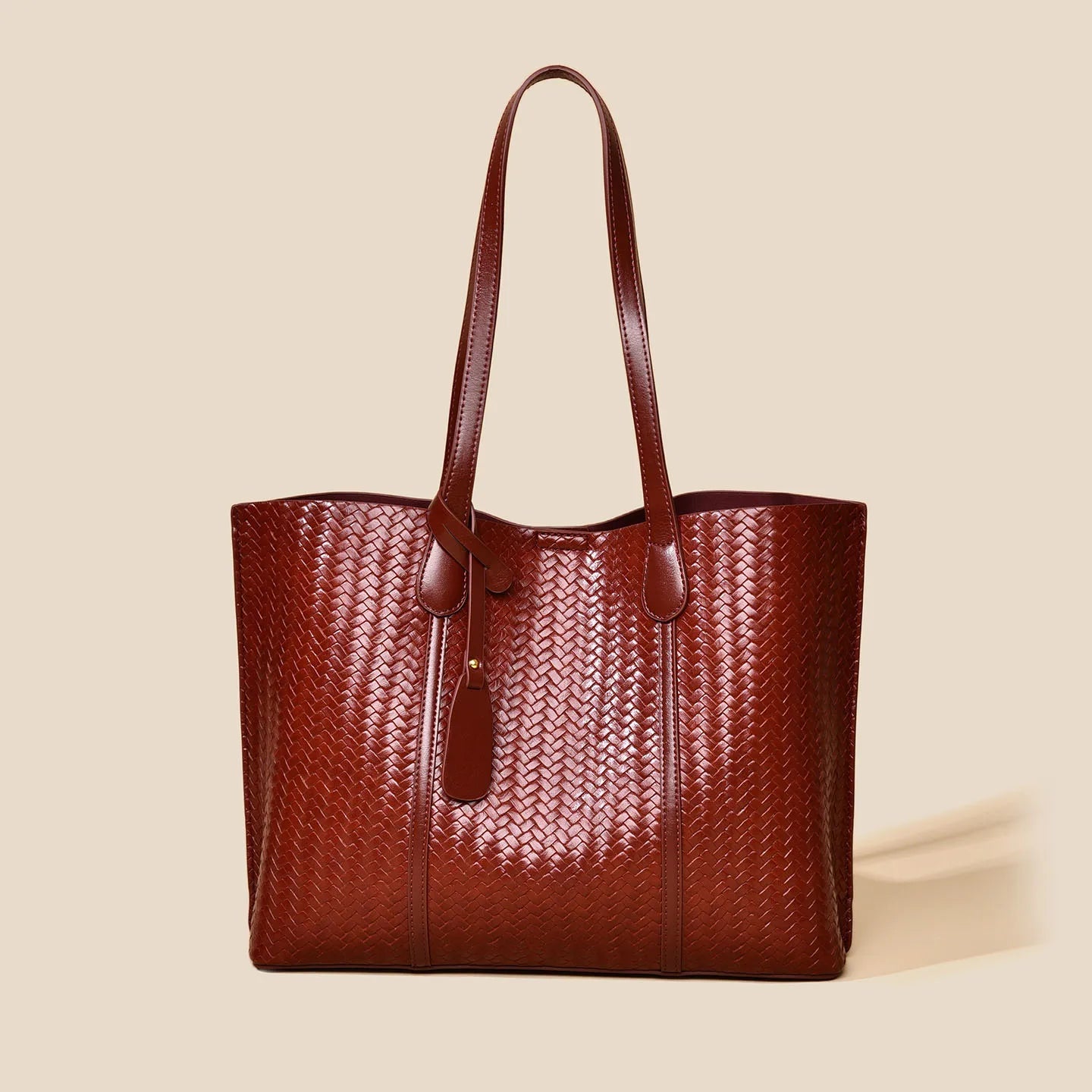 Sac fourre-tout élégant de grande capacité pour femmes, fourre-tout de luxe en cuir PU souple de styliste, sacs à bandoulière bordeaux pour femmes
