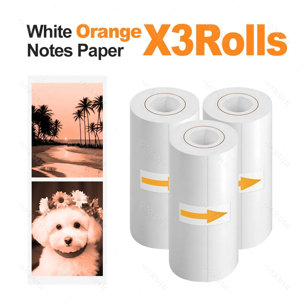 304DPI imprimante thermique de poche Bluetooth Mini imprimante Photo Portable sans fil iOS Android impression et 57mm rouleaux de papier de couleur blanche