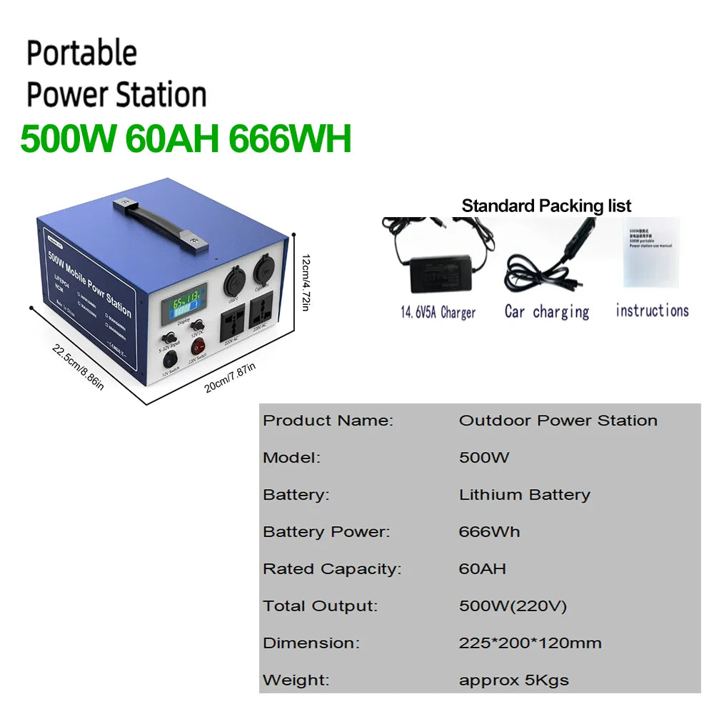 VeFePO4-Centrale électrique portable, Alimentation mobile, Sir Aors solaires, Stockage de batterie pour le camping, 2600W, 2048WH, 1800W, 1024WH