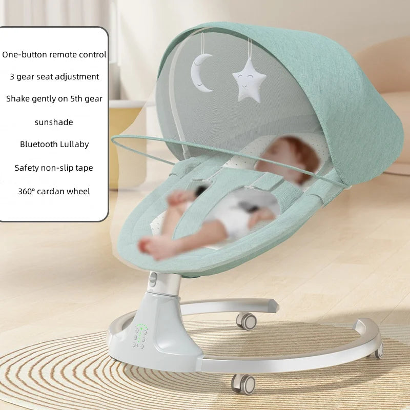 Chaise à bascule pour bébé de 6 à 18 mois, berceau électrique inclinable pour nouveau-né, téléphone portable, Bluetooth, musique apaisante