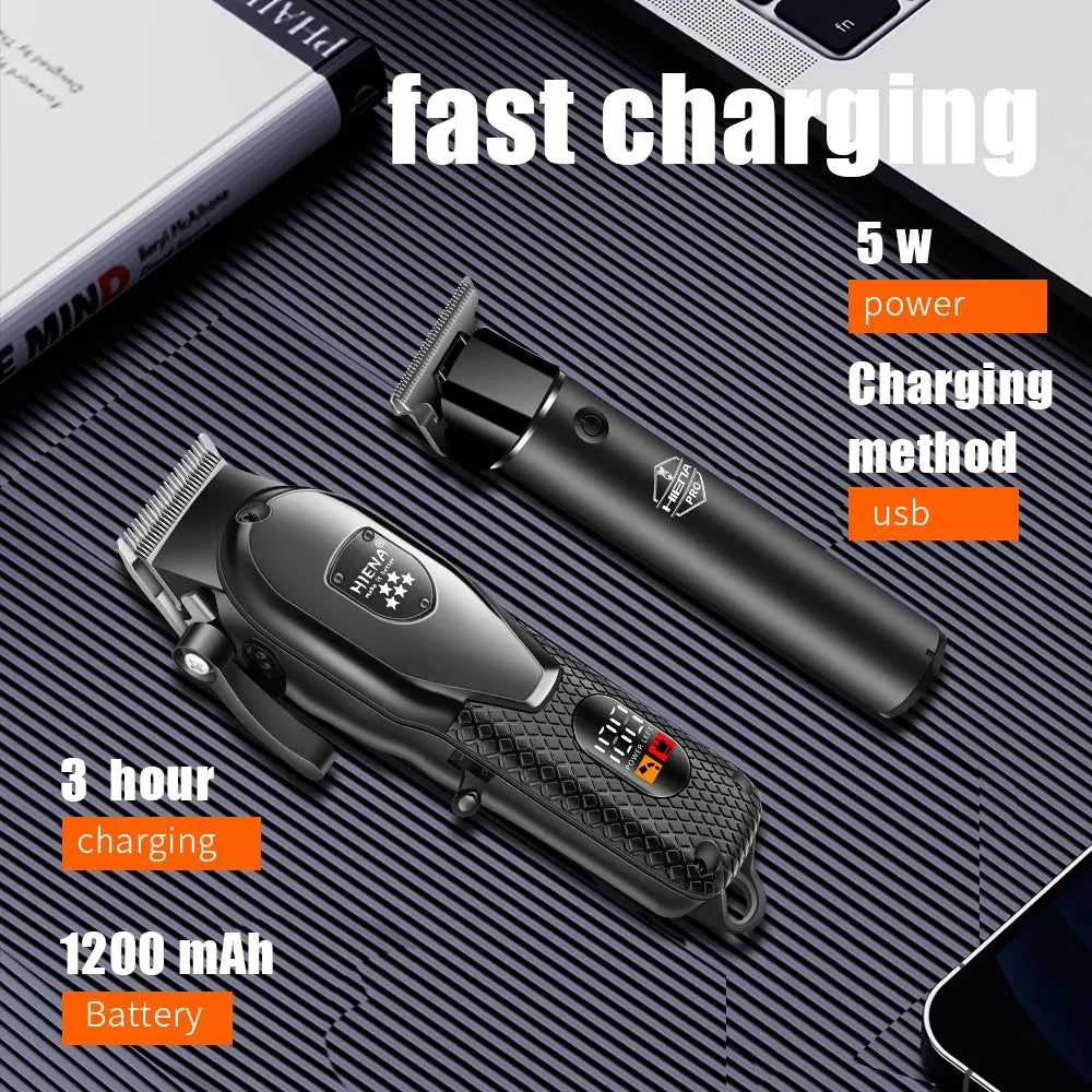 Kit de tondeuse à cheveux hiena pour hommes rasoir électrique tondeuse à cheveux Machine de découpe professionnelle tondeuse à cheveux avec affichage numérique LCD