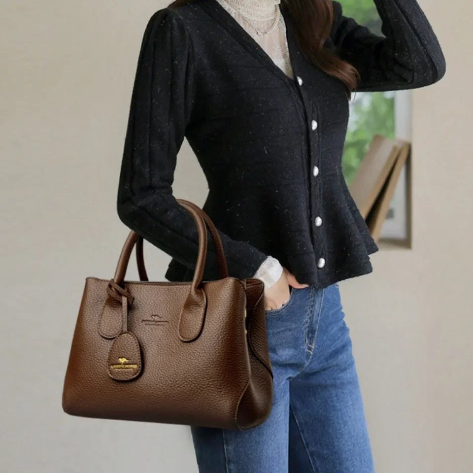 Sac à Main en Cuir PU à 3 Couches pour Femme, Sacoche de Luxe à Bandoulière de Bonne Qualité, à la Mode