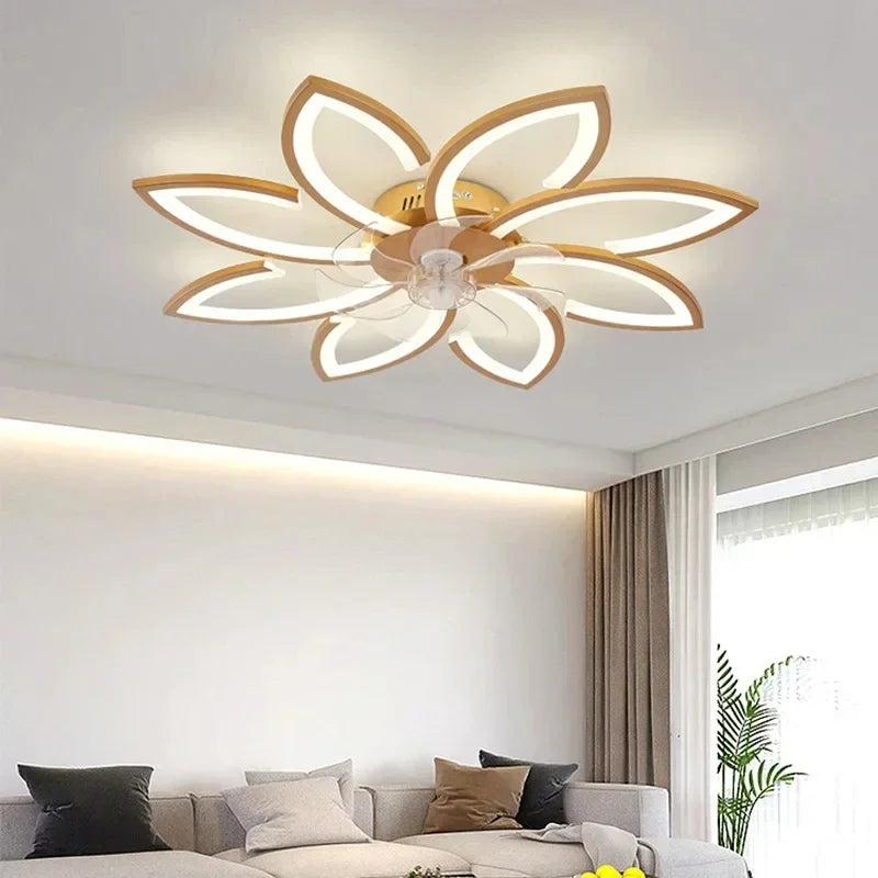 Modern LED Ceiling Fan Light with Remote Pendant Lamp for Living Room Dining Room Bedroom Home Decor Hanging Lighting Fixture