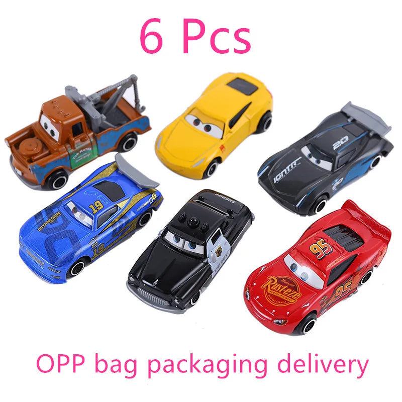 6-7 pièces ensemble Disney Pixar voiture 3 2 1 foudre Mcqueen camion Mack Jackson tempête moulé sous pression en métal voiture de course dinoco racer jouet garçon cadeau