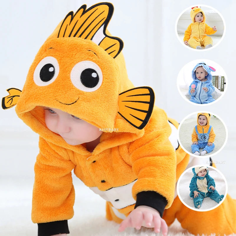 Nemo infantile bébé barboteuses vêtements garçons filles dessin animé pyjamas Cosplay Costume bébé Onesie vêtements nouveau-né à capuche mignon