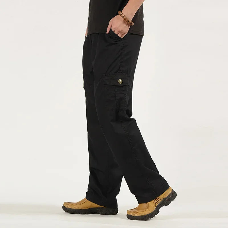 MRstuff-Salopette simple multi-poches pour hommes d'âge moyen, pantalon décontracté pour homme, grande taille, tout neuf, fj-poches, 2025