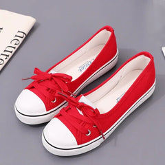 Toile petit blanc coupe peu profonde été plat Sport décontracté dames doux baskets plate-forme Zapatillas De Mujer Tenis femmes luxe