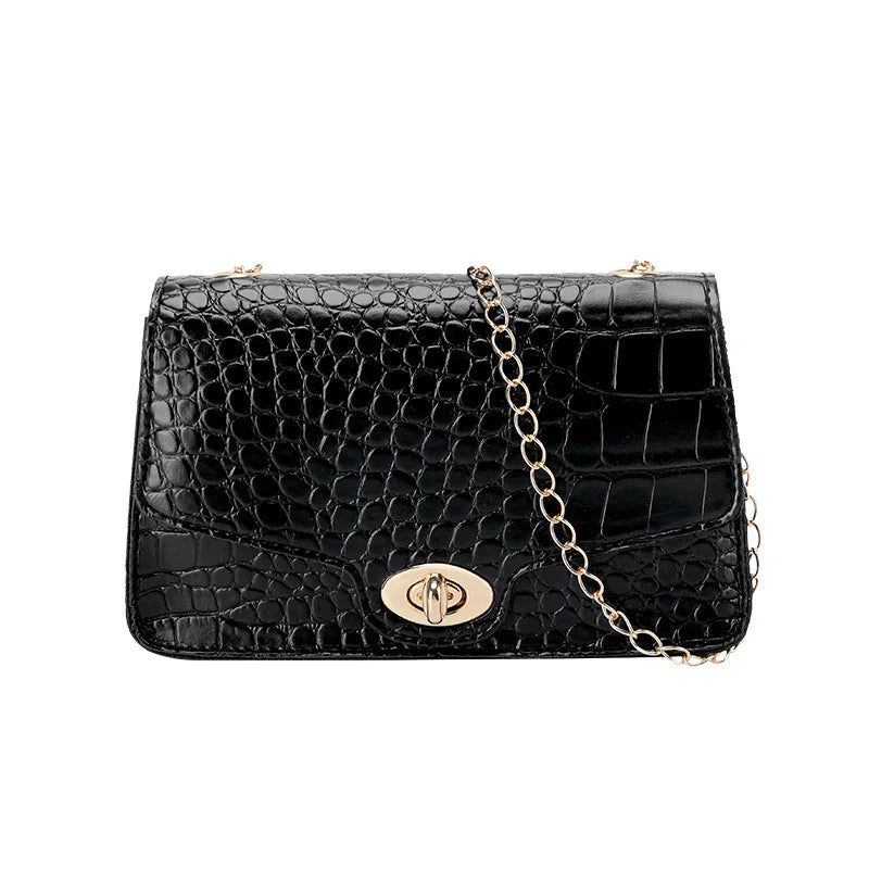 Petit sac messager en cuir noir pour femmes, sac à bandoulière tendance pour dames, sacs à main de luxe simples
