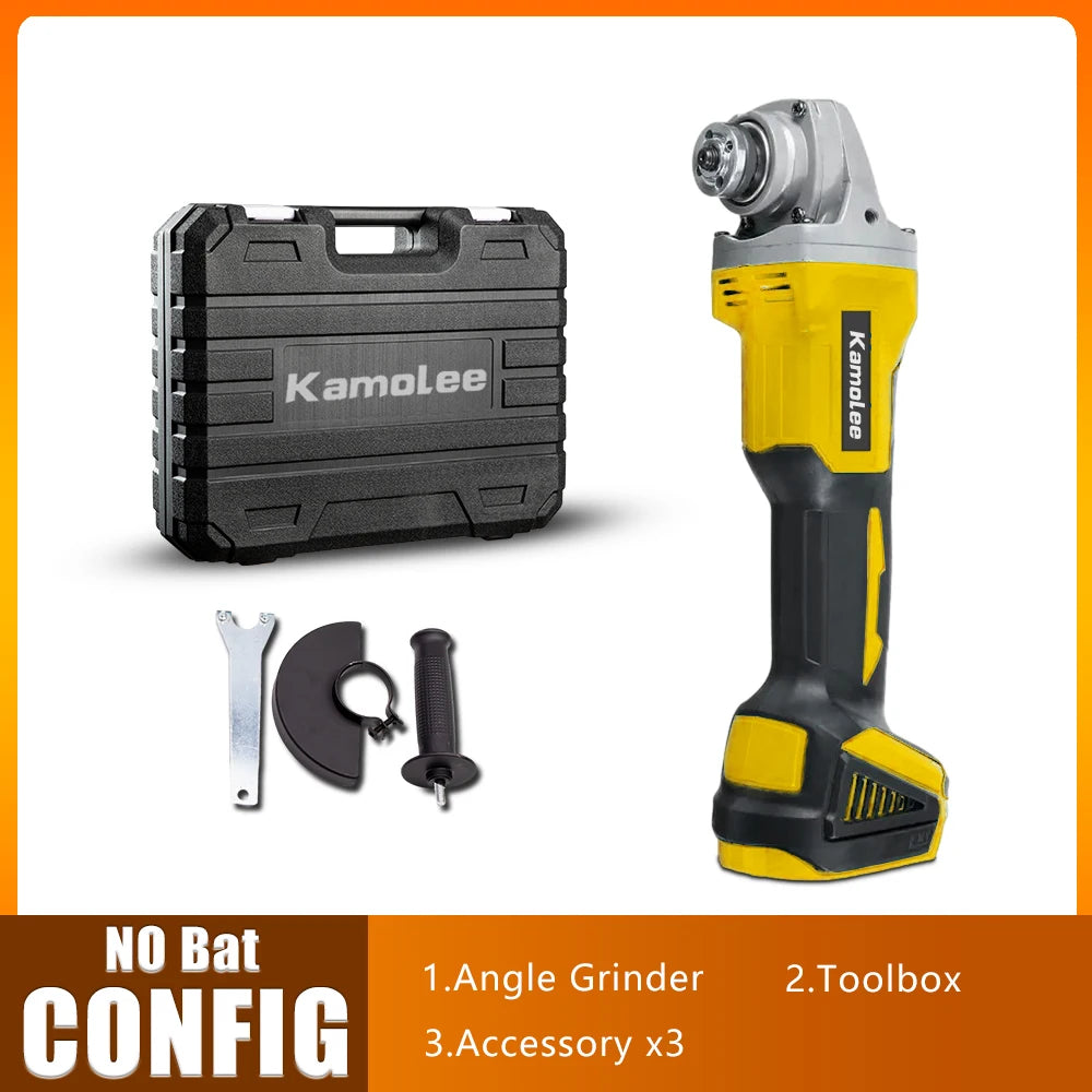 Kamolee 18V 100mm/125mm 4/5 inches Brushless Cordless Electric Angle Grinder Speed Cutting  Compatible For Makita 18V Battery