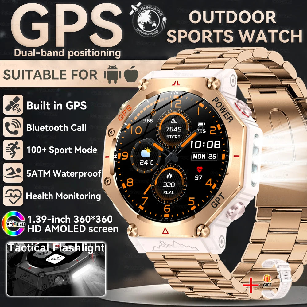 Nouveau t-rex 3 Ultra extérieur GPS montre intelligente 5TM étanche intégré double bande GNSS altimètre sport natation hommes montres intelligentes militaires