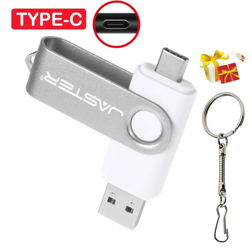 TYPE-C clé USB 128GB capacité réelle clé USB 64GB porte-clés gratuit clé mémoire cadeau d'affaires créatif rouge U disque bleu 32G
