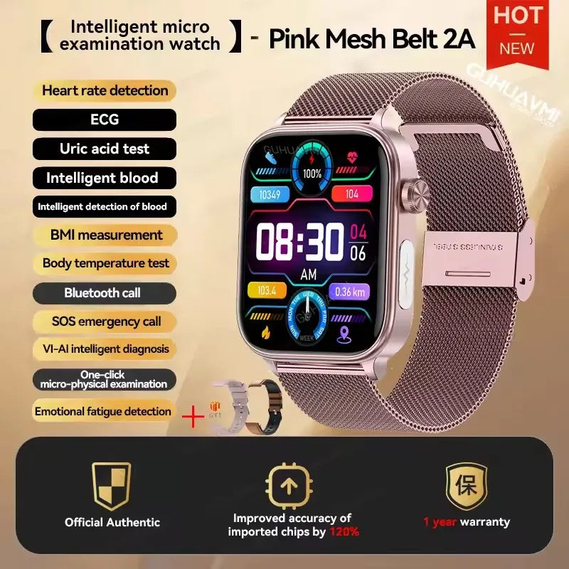 2025New moniteur de santé montre intelligente femmes analyse ECG pression artérielle piste Menstruelle appel BT 1.39 pouces écran Smartwatch dames