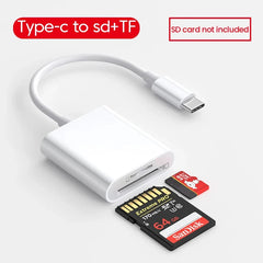 Lecteur de carte OTG Type C 4 en 1, clé USB SD TF, pour tablette iPad, USB Type C vers carte mémoire intelligente pour Xiaomi Huawei