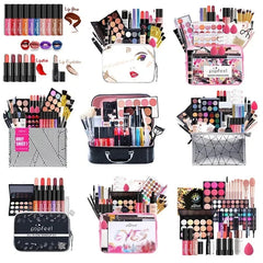 POPFEEL maquillage Kit complet femme maquillage ensemble ombre à paupières fard à paupières Palette brillant à lèvres Mascara Eyeliner pinceaux sac maquillage pour les femmes