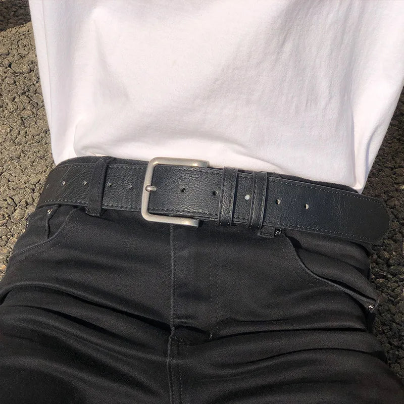 1pc Ceinture Pour Hommes Ceinture En Cuir Pu De Haute Qualité Jeans Classique Réglable En Métal Pom Boucle Ceinture Pour Hommes Cadeaux Entreprises Loisirs Nouveau