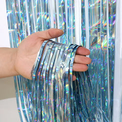 Rideaux d'arrière-plan à franges en aluminium, fournitures pour fête, stand Photo, fête prénatale, noël, mariage