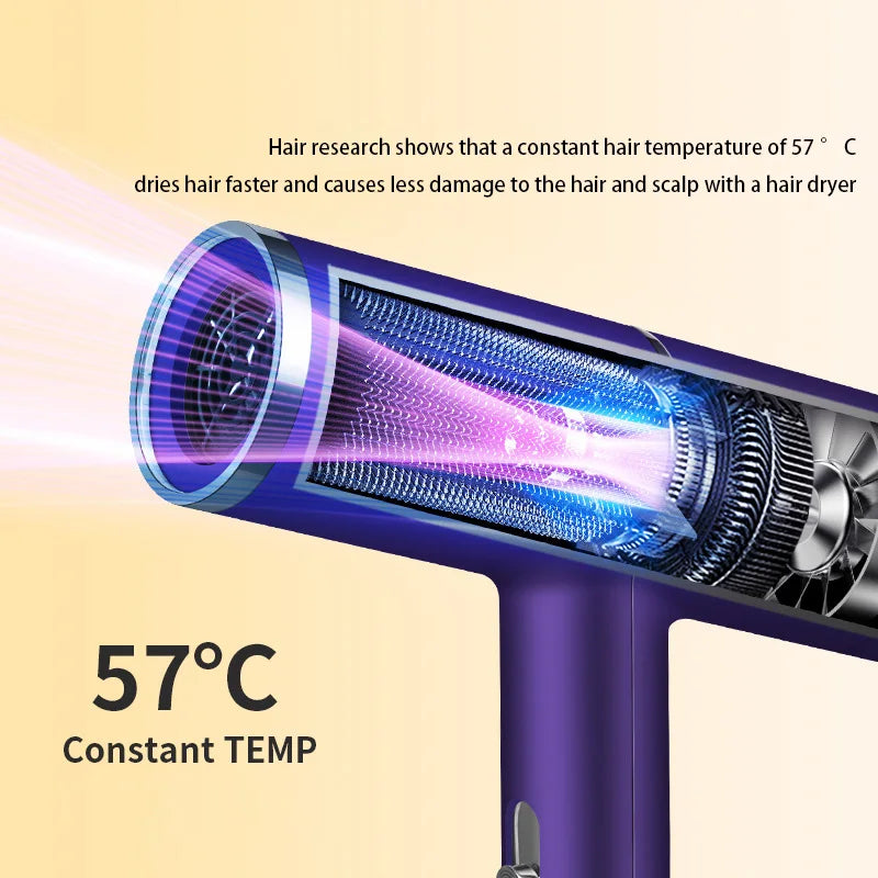 Sèche-cheveux professionnel, souffleur ionique négatif, sèche-cheveux électrique à grande vitesse, température constante, séchage rapide, 2025