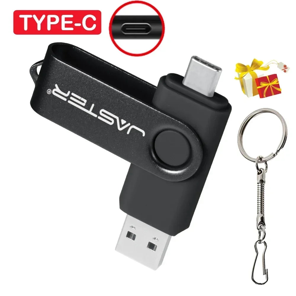 TYPE-C clé USB 128GB capacité réelle clé USB 64GB porte-clés gratuit clé mémoire cadeau d'affaires créatif rouge U disque bleu 32G