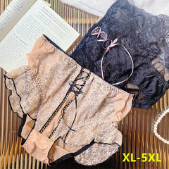 Lingerie femme culotte sexy Vintage dentelle ropa intérieur femenina taille haute calzones para mujer grande taille sous-vêtements de style court