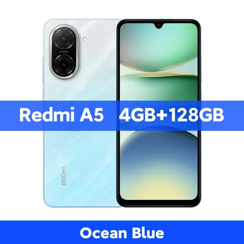 Version mondiale Xiaomi Redmi A5 Smartphone 32MP AI double caméra 6.88 "affichage UNISOC T7250 CPU 5200mAh batterie 15W charge rapide