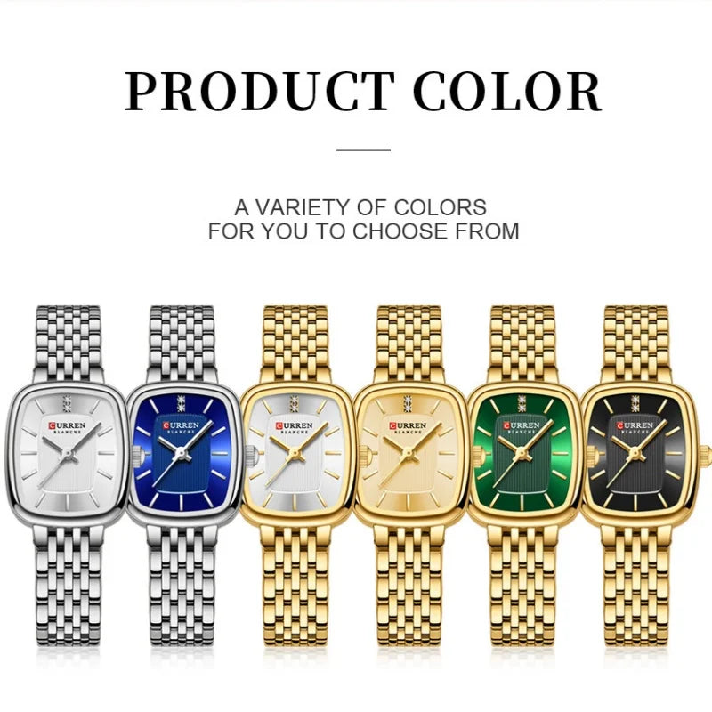 CURREN 9093 mode Quartz femmes montre Simple élégant cadran carré or bracelet en acier inoxydable étanche loisirs affaires montres