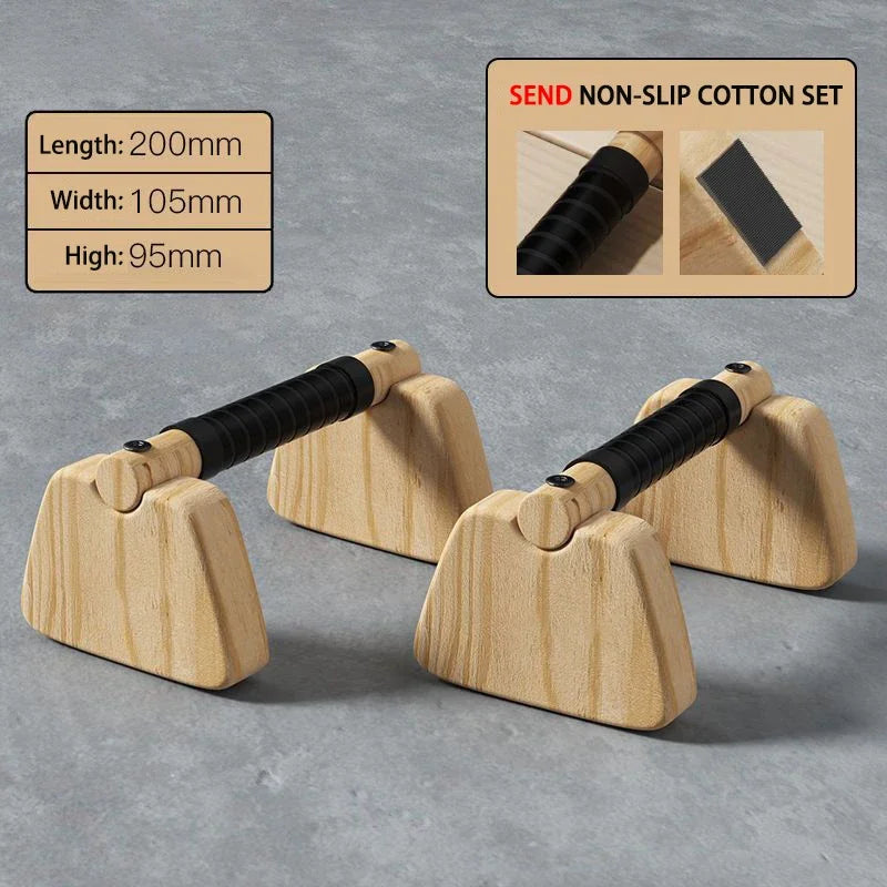 Poignées de support de traction, barre de poussée en bois de hêtre, équipement d'exercice de calhénie pour la maison, barre de parallèles en bois pour utilisation au sol