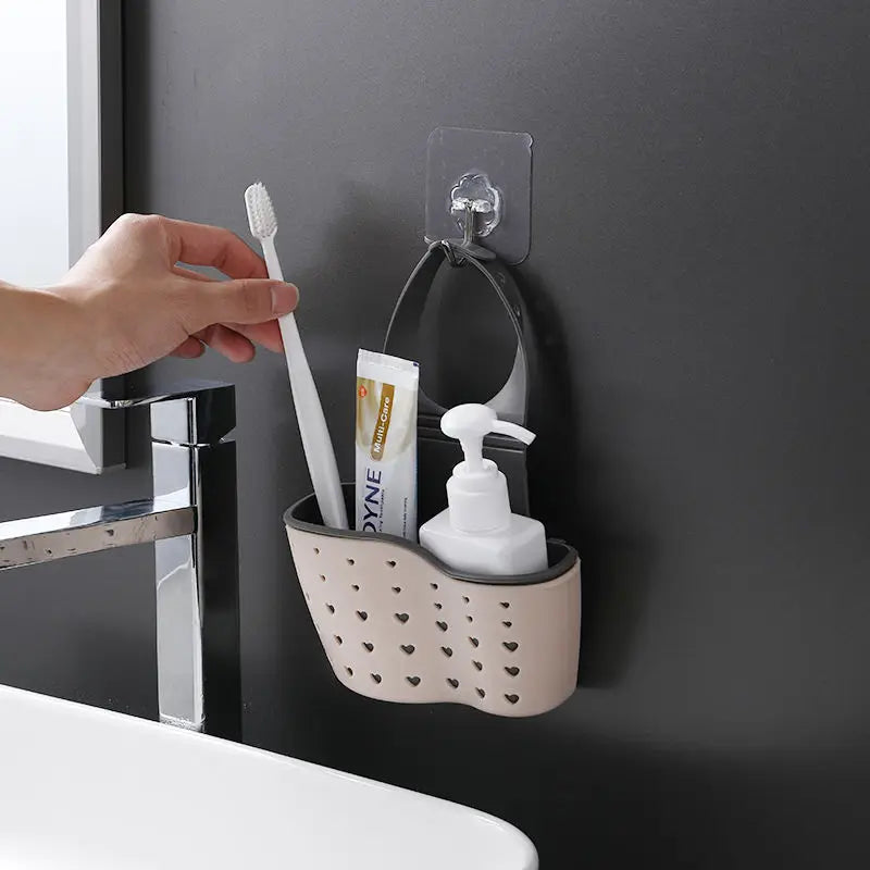 Évier créatif bleu ciel, support de rangement et de Drainage, sac suspendu, robinet de cuisine, panier de rangement et suspendu réglable, 1 pièce
