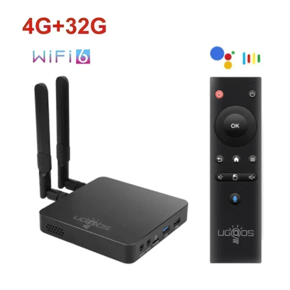 Ugoos AM6B plus Amlogic S922X-J Android 9 boîtier de télévision intelligent 4GB DDR4 32GB Wifi 6 1000M BT5.0 4K décodeur AM6 Plus boîtier de télévision