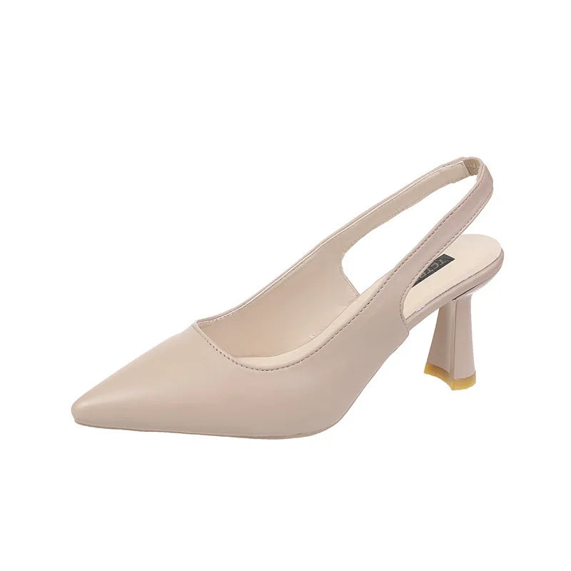 Baotou-Sandales Africaines à Talons Hauts pour Femme, Chaussures Simples à Bout Jolie tu, Chaussures de Travail Noires, Nouvelle Collection Printemps 2025