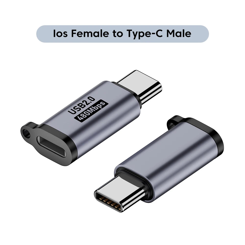 Adaptateur Micro USB vers Type c vers Lightning Adaptateur USB 2.0 vers Type c Transfert de données Transfert de données USB c Lightning pour iPhone
