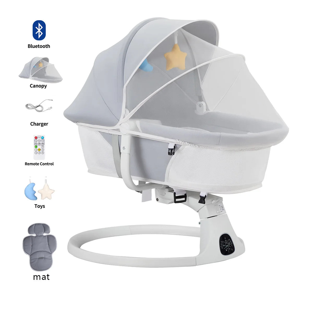 Nouveau bébé multi fonctionnel berceau électrique berceau nouveau-né intelligent coaxial bébé bébé couché berceau plat panier de couchage