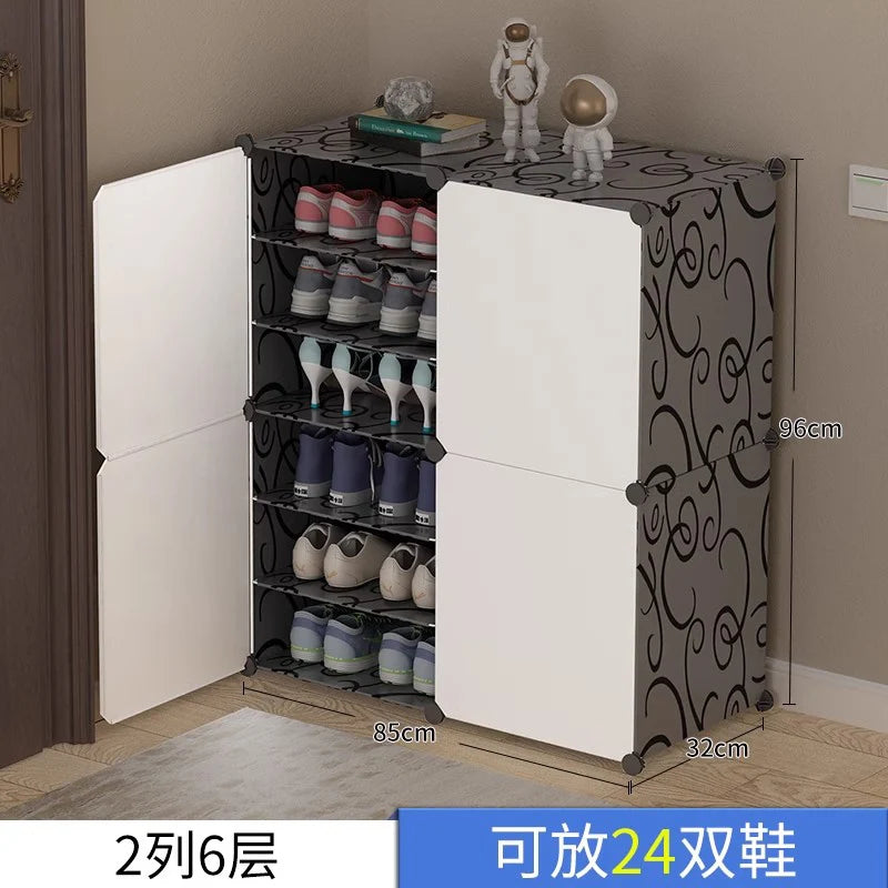Étagère à chaussures moderne et simple multicouche, gain de place et économique, armoire anti-poussière pour la maison, étagère à chaussures de grande capacité