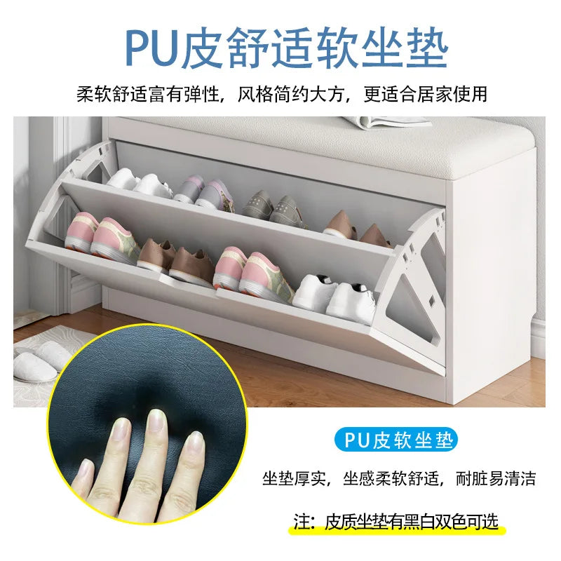Porche entrée chaussure chaise rembourré salon maison rabat étagère à chaussures banc avec siège armoire à chaussures multicouche