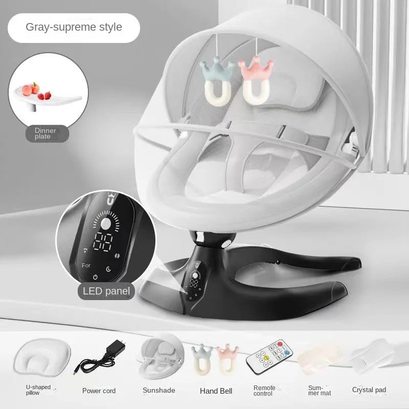 Chaise à bascule électrique Coax Baby God, chaise apaisante pour nouveau-né, berceau de sommeil pour bébé inclinable, lit pouvant s'asseoir et voiler