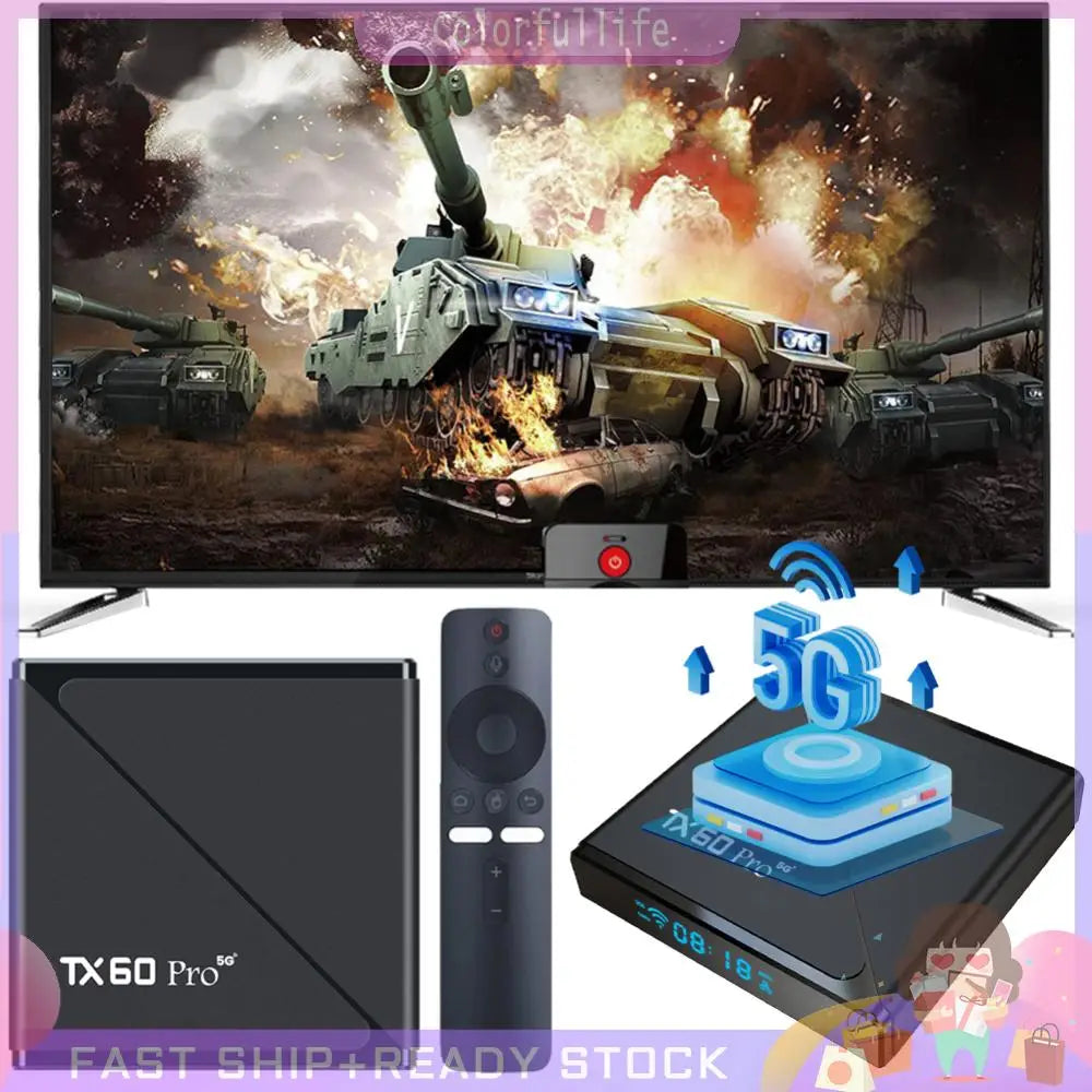 TV Box Android 24 16GB 256GB lecteur multimédia 14K 2.4G/5G décodeur double WiFi avec télécommande