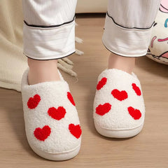 Pantoufles de mode familiale pour femmes et hommes, sandales plates chaudes de dessin animé pour la maison, mignonnes diapositives antidérapantes, chaussures de noël pour Couples, automne hiver 2024
