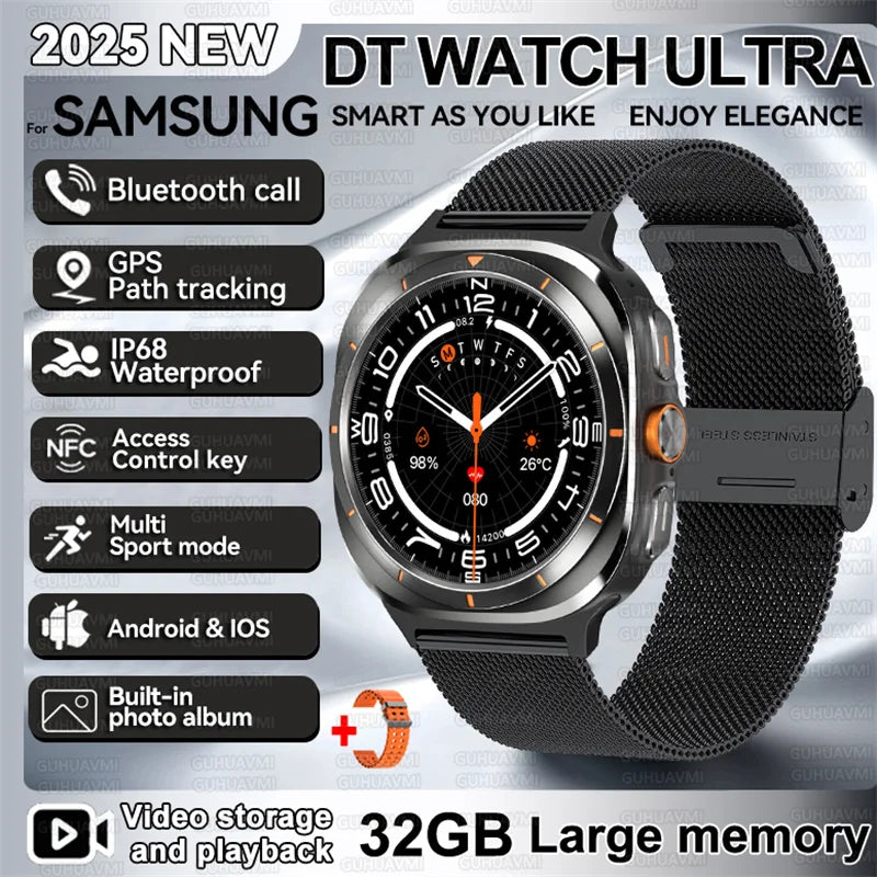 2025 nouveau pour Samsung DT montre UItra 7 32Gb AMOLED MP4 vidéo NFC hommes femmes HD Bluetooth appel boussole Fitness GPS Tracker montre