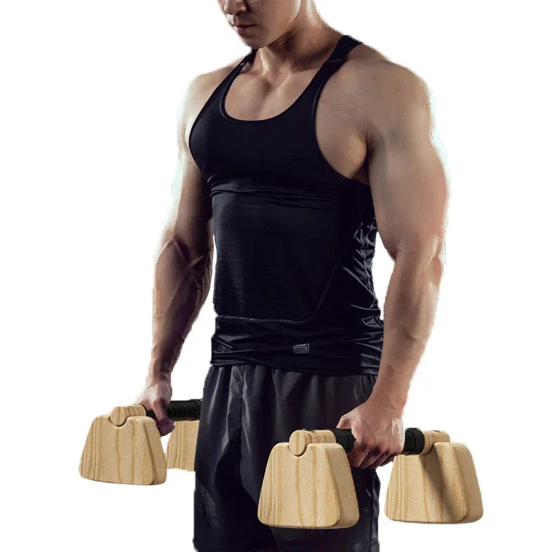 Poignées de support de traction, barre de poussée en bois de hêtre, équipement d'exercice de calhénie pour la maison, barre de parallèles en bois pour utilisation au sol