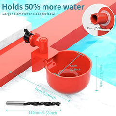 Mangeoire à eau pour poulet, remplissage automatique, bol à boire pour volaille, pour poussins, canards, oiseaux, dinde, Etc., grandes tasses, 12 pièces