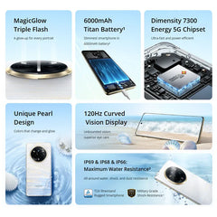 Nouveau téléphone original realme 14 Pro 5G 6.67 "NFC dimension 7300 énergie 8GB RAM 256GB ROM 6000mAh batterie 50MP OIS caméra Smartphone